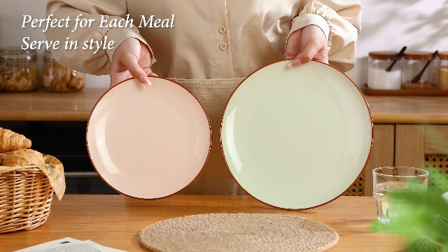 Amazon.com | Dessert Plate Set of 6-8 Inch Colorful Ceramic Plates